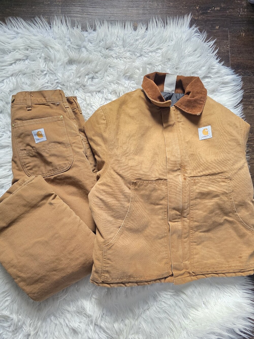 Carhartt Vintage Brown Duck Work Jacket - Men's Durable Canvas Coat